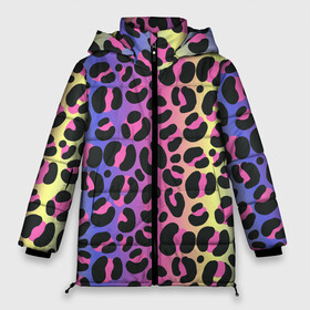 Женская зимняя куртка Oversize с принтом Neon Leopard Pattern в Санкт-Петербурге, верх — 100% полиэстер; подкладка — 100% полиэстер; утеплитель — 100% полиэстер | длина ниже бедра, силуэт Оверсайз. Есть воротник-стойка, отстегивающийся капюшон и ветрозащитная планка. 

Боковые карманы с листочкой на кнопках и внутренний карман на молнии | africa | afrika | gradient | summer | tropical | африка | африканский узор | градиент | леопард | леопардовый узор | лето | неон | неоновое свечение | паттерт | пятна | разные цвета | саванна | тропики | тропический узор