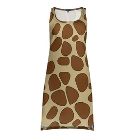 Платье-майка 3D с принтом Шкура жирафа в Санкт-Петербурге, 100% полиэстер | полуприлегающий силуэт, широкие бретели, круглый вырез горловины, удлиненный подол сзади. | abstract | animal | decoration | decorative | design | fabric | fur | giraffe | illustration | nature | pattern | print | safari | skin | textile | texture | wallpaper | wild | wildlife | африка | джунглиfashion | животные | жираф | природа | сафари | тек