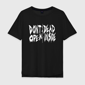 Мужская футболка хлопок Oversize с принтом DEAD INSIDE в Санкт-Петербурге, 100% хлопок | свободный крой, круглый ворот, “спинка” длиннее передней части | dead inside | dont open | гуль | дед инсайт | дединсайт | дэд инсайт | дэдинсайт | интроверт | кен канеки | мертв внутри | мертвый внутри