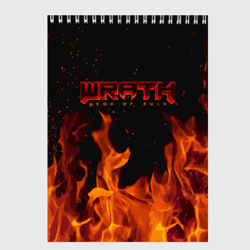 Скетчбук с принтом WRATH: Aeon of Ruin FIRE в Санкт-Петербурге, 100% бумага
 | 48 листов, плотность листов — 100 г/м2, плотность картонной обложки — 250 г/м2. Листы скреплены сверху удобной пружинной спиралью | 90 е | aeon of ruin | quake | tegunvteg | wrath | wrath: aeon of ruin | игра | компьютерная игра | монстры | огонь | пламя | ретро | реьро шутер | шутер