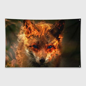 Флаг-баннер с принтом Огненная лиса в Санкт-Петербурге, 100% полиэстер | размер 67 х 109 см, плотность ткани — 95 г/м2; по краям флага есть четыре люверса для крепления | fox | foxy | животное | звери | лиса | лисенок | лисичка | милая | рыжая | фокс