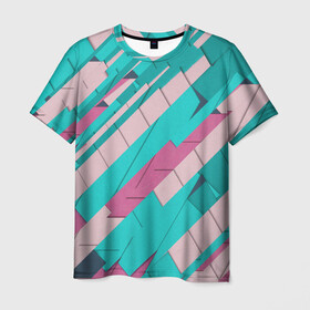 Мужская футболка 3D с принтом Геометрическая Абстракция в Санкт-Петербурге, 100% полиэфир | прямой крой, круглый вырез горловины, длина до линии бедер | абстракция | геометрическая абстракция | геометрия | линии | полосы
