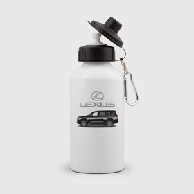 Бутылка спортивная с принтом LEXUS в Санкт-Петербурге, металл | емкость — 500 мл, в комплекте две пластиковые крышки и карабин для крепления | car | jeep | lexus | машина | скорость