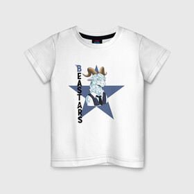 Детская футболка хлопок с принтом Пина beastars в Санкт-Петербурге, 100% хлопок | круглый вырез горловины, полуприлегающий силуэт, длина до линии бедер | animals | beastars | pina | выдающиеся | звери | зверолюди | пина