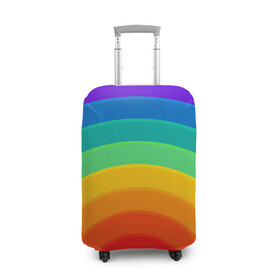 Чехол для чемодана 3D с принтом Круговая радуга в Санкт-Петербурге, 86% полиэфир, 14% спандекс | двустороннее нанесение принта, прорези для ручек и колес | круг | круги | полукруг | радость | радуга | разноцветный | цвета