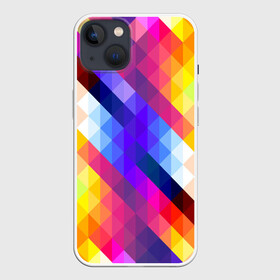 Чехол для iPhone 13 с принтом Пиксельная радуга в Санкт-Петербурге,  |  | аннотация | квадрат | пиксели | радуга | ромб | цвета