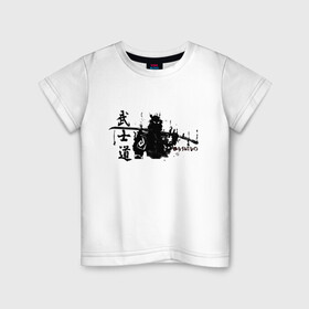 Детская футболка хлопок с принтом Busido - путь воина, демон. в Санкт-Петербурге, 100% хлопок | круглый вырез горловины, полуприлегающий силуэт, длина до линии бедер | воин | воитель | демон | меч | путь | самурай | япония