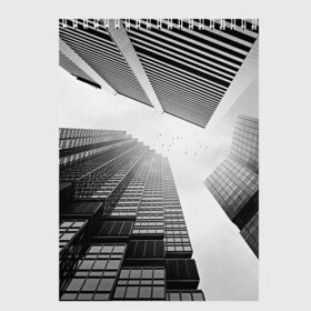 Скетчбук с принтом Минимализм в Санкт-Петербурге, 100% бумага
 | 48 листов, плотность листов — 100 г/м2, плотность картонной обложки — 250 г/м2. Листы скреплены сверху удобной пружинной спиралью | архитектура | город | здания | минимализм | небо | фото | черно белое