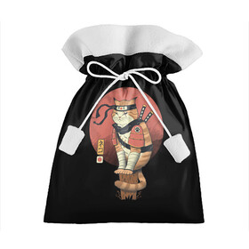 Подарочный 3D мешок с принтом Кот Ниндзя в Санкт-Петербурге, 100% полиэстер | Размер: 29*39 см | cat | cats | japan | ninja | samurai | yakuza | катана | кот | котенок | коты | котэ | котята | кошка | ниндзя | самурай | якудза | япония