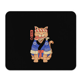 Коврик для мышки прямоугольный с принтом Суши Мастер в Санкт-Петербурге, натуральный каучук | размер 230 х 185 мм; запечатка лицевой стороны | Тематика изображения на принте: cat | cats | japan | master | ninja | samurai | sushi | yakuza | катана | кот | котенок | коты | котэ | котята | кошка | мастер | ниндзя | самурай | суши | якудза | япония