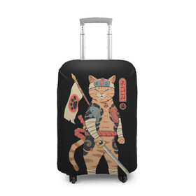 Чехол для чемодана 3D с принтом Shogun Cat в Санкт-Петербурге, 86% полиэфир, 14% спандекс | двустороннее нанесение принта, прорези для ручек и колес | cat | cats | japan | ninja | samurai | shogun | yakuza | катана | кот | котенок | коты | котэ | котята | кошка | ниндзя | самурай | сёгун | якудза | япония