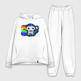 Женский костюм хлопок Oversize с принтом Нян комп в Санкт-Петербурге,  |  | computer | nyan cat | pc | space | star | stars | вселенная | железо | звезды | игровая приставка | компьютер | космос | котик мем | мяукающий кот | ноутбук | нян кот | пк | радуга | системный блок