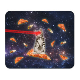 Коврик для мышки прямоугольный с принтом Котик в космосе в Санкт-Петербурге, натуральный каучук | размер 230 х 185 мм; запечатка лицевой стороны | Тематика изображения на принте: nyan cat | youtube | еда | космос | котик | мемы | пицца | психоделика | ютуб