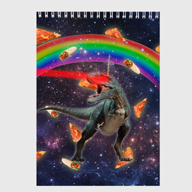 Скетчбук с принтом Динозавр в космосе в Санкт-Петербурге, 100% бумага
 | 48 листов, плотность листов — 100 г/м2, плотность картонной обложки — 250 г/м2. Листы скреплены сверху удобной пружинной спиралью | dinosaur | meme | youtube | динозавр | космос | мемы | психоделика | ютуб