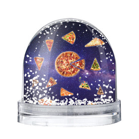 Снежный шар с принтом Пицца в космосе в Санкт-Петербурге, Пластик | Изображение внутри шара печатается на глянцевой фотобумаге с двух сторон | meat | pizza | space | youtube | еда | космос | мемы | пицца | психоделика | ютуб