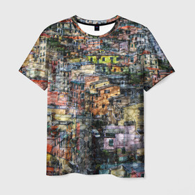 Мужская футболка 3D с принтом ГОРОДОК в Санкт-Петербурге, 100% полиэфир | прямой крой, круглый вырез горловины, длина до линии бедер | абстракция | город | молодежное | пестрое | провинция | хайп