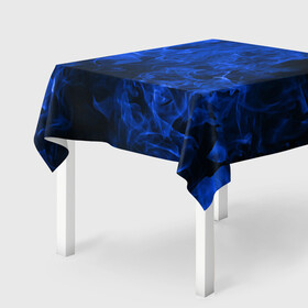 Скатерть 3D с принтом Blue Fire в Санкт-Петербурге, 100% полиэстер (ткань не мнется и не растягивается) | Размер: 150*150 см | Тематика изображения на принте: fire | flame | smoke | огонь | пламя