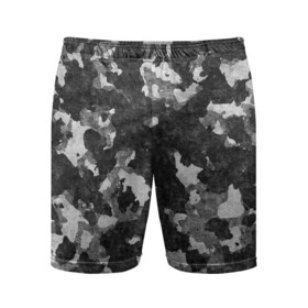 Мужские шорты спортивные с принтом Gray Camouflage в Санкт-Петербурге,  |  | army | camo | camouflage | military | камуфляж