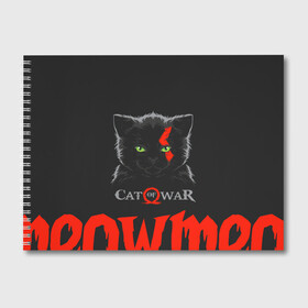 Альбом для рисования с принтом Cat of war в Санкт-Петербурге, 100% бумага
 | матовая бумага, плотность 200 мг. | Тематика изображения на принте: cat | gad of war | game | games | god of war | god of wor | атрей | атрэй | бог войны | игра | игры | кот | котёнок | кошки | кратос