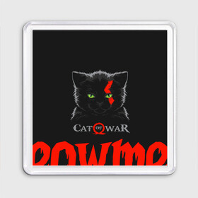 Магнит 55*55 с принтом Cat of war в Санкт-Петербурге, Пластик | Размер: 65*65 мм; Размер печати: 55*55 мм | cat | gad of war | game | games | god of war | god of wor | атрей | атрэй | бог войны | игра | игры | кот | котёнок | кошки | кратос