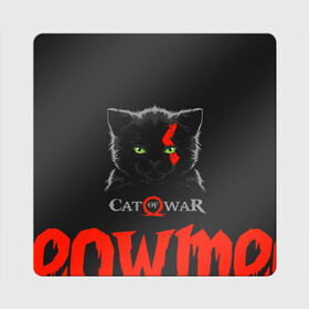 Магнит виниловый Квадрат с принтом Cat of war в Санкт-Петербурге, полимерный материал с магнитным слоем | размер 9*9 см, закругленные углы | cat | gad of war | game | games | god of war | god of wor | атрей | атрэй | бог войны | игра | игры | кот | котёнок | кошки | кратос