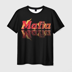 Мужская футболка 3D с принтом Мафия Mafia в Санкт-Петербурге, 100% полиэфир | прямой крой, круглый вырез горловины, длина до линии бедер | mafia | веселье | гангстер | игры | компания | мафия | настольные игры | отдых | развлечение