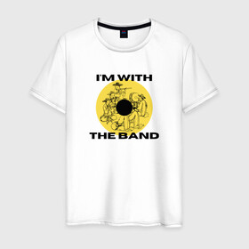 Мужская футболка хлопок с принтом Музыкальная группа в Санкт-Петербурге, 100% хлопок | прямой крой, круглый вырез горловины, длина до линии бедер, слегка спущенное плечо. | музыка | наслаждение | песня | слушать | танец