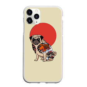 Чехол для iPhone 11 Pro матовый с принтом Мопс в Санкт-Петербурге, Силикон |  | мопс | мопсик | мопсики | самурай | собака | солнце | тату | япония | японское