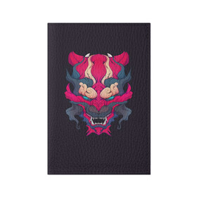 Обложка для паспорта матовая кожа с принтом Японский дьявол в Санкт-Петербурге, натуральная матовая кожа | размер 19,3 х 13,7 см; прозрачные пластиковые крепления | Тематика изображения на принте: дьявол | закат | иньйань | иньянь | катана | катаны | самураи | самурай | япония | японское