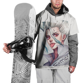 Накидка на куртку 3D с принтом Исигами Сэнку в Санкт-Петербурге, 100% полиэстер |  | dr. stone | kohaku | senku | taiju | доктор стоун | исигами сэнку | кохаку | сэнку | тайдзю | цукаса