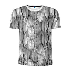 Мужская футболка 3D спортивная с принтом White Raven в Санкт-Петербурге, 100% полиэстер с улучшенными характеристиками | приталенный силуэт, круглая горловина, широкие плечи, сужается к линии бедра | plumage | raven | ворон | оперение | перья