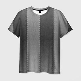 Мужская футболка 3D с принтом Skin Stripes в Санкт-Петербурге, 100% полиэфир | прямой крой, круглый вырез горловины, длина до линии бедер | black and gray | skin | stripes | кожа | черно серый