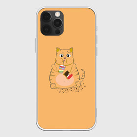 Чехол для iPhone 12 Pro Max с принтом РЫЖИЙ КОТ ТОЛСТЯК в Санкт-Петербурге, Силикон |  | Тематика изображения на принте: cat. котенок | ginger | антиспорт | барсик | детский | коктейль | летний | мем | мультики | обжора | пушистый | смешные кошки | шоколад