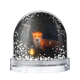 Снежный шар с принтом Лиса с огненной короной в Санкт-Петербурге, Пластик | Изображение внутри шара печатается на глянцевой фотобумаге с двух сторон | fox | foxy | животное | звери | лиса | лисенок | лисичка | милая | рыжая | фокс