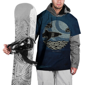 Накидка на куртку 3D с принтом Акулы California Sharks в Санкт-Петербурге, 100% полиэстер |  | shark | акула | волны | калифорния | море | океан