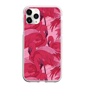 Чехол для iPhone 11 Pro матовый с принтом розовые фламинго в Санкт-Петербурге, Силикон |  | flamingo | птицы | розовый | фламинго