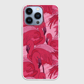 Чехол для iPhone 13 Pro с принтом розовые фламинго в Санкт-Петербурге,  |  | flamingo | птицы | розовый | фламинго