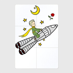 Магнитный плакат 2Х3 с принтом Маленький принц на ракете в Санкт-Петербурге, Полимерный материал с магнитным слоем | 6 деталей размером 9*9 см | baby | dreams | little prince | prince | rocket | space | stars | the little prince | детские | звезды | космонавт | космос | луна | маленький принц | малыш | месяц | мечты | полет | полумесяц | принц | ракета | ребенок | роза | сказки