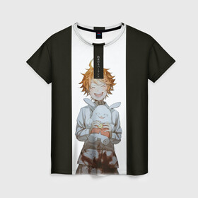 Женская футболка 3D с принтом неверленд в Санкт-Петербурге, 100% полиэфир ( синтетическое хлопкоподобное полотно) | прямой крой, круглый вырез горловины, длина до линии бедер | manga | the promised neverland | аниме | манга | обещанный неверленд