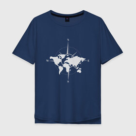 Мужская футболка хлопок Oversize с принтом Карта Мира Компас  в Санкт-Петербурге, 100% хлопок | свободный крой, круглый ворот, “спинка” длиннее передней части | africa | afrika | australia | brazil | compas | earth | geraldic | planet | russia | usa | world map | астралия | африка | бразилия | геральдика | земля | континенты | планета | роза ветров | россия | страна | страны | сша