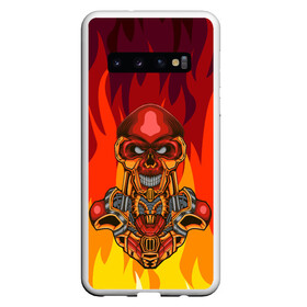 Чехол для Samsung Galaxy S10 с принтом Меха скелет Steampunk Fire (Z) в Санкт-Петербурге, Силикон | Область печати: задняя сторона чехла, без боковых панелей | steam punk | steamfest | steampunk | бойлерпанк | дизельпанк | клокпанк | маннерпанк | механика | научная фантастика | паро панк | паровой панк | паропанк | стим панк | стимпанк | стимпанк стиль | стимфест