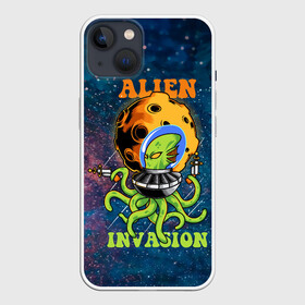 Чехол для iPhone 13 с принтом Alien Invasion в Санкт-Петербурге,  |  | alien | galaxy | nasa | звезды | космос | наса | нло | планеты | пришелец