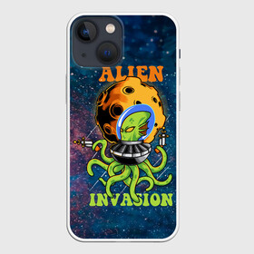 Чехол для iPhone 13 mini с принтом Alien Invasion в Санкт-Петербурге,  |  | alien | galaxy | nasa | звезды | космос | наса | нло | планеты | пришелец