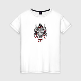 Женская футболка хлопок с принтом Samuray в Санкт-Петербурге, 100% хлопок | прямой крой, круглый вырез горловины, длина до линии бедер, слегка спущенное плечо | samuray | в топе | в тренде | голова | история | китай
