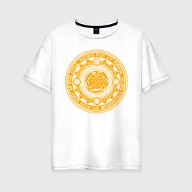 Женская футболка хлопок Oversize с принтом Магический круг в Санкт-Петербурге, 100% хлопок | свободный крой, круглый ворот, спущенный рукав, длина до линии бедер
 | Тематика изображения на принте: доктор стрэндж | константин | круг | магия | сверхъестественное