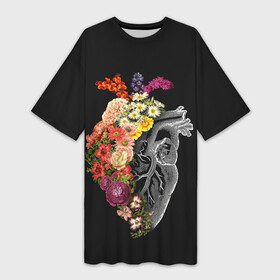 Платье-футболка 3D с принтом Natural Heart. Dual в Санкт-Петербурге,  |  | Тематика изображения на принте: 8 | flower | flowers | garden | heart | natural | symbiote | день | женский | марта | международный | природа | растения | сердце | симбиот | цветы