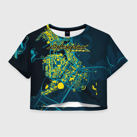 Женская футболка Crop-top 3D с принтом Cyberpunk  в Санкт-Петербурге, 100% полиэстер | круглая горловина, длина футболки до линии талии, рукава с отворотами | 2077 | cd project | cd project red | cyber | cyberpunk | cyberpunk 2077 | lizzy | map | mox | moxes | night city wire | punk | still | the mox | witcher | банда | карта | кибер | киберпанк | киберпанк 2077 | лиззи | моксес | панк | сайбер |