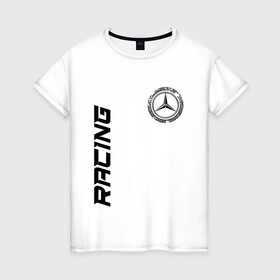 Женская футболка хлопок с принтом Mercedes в Санкт-Петербурге, 100% хлопок | прямой крой, круглый вырез горловины, длина до линии бедер, слегка спущенное плечо | amg | auto | bens | benz | logo | merc | mercedes | mersedes | moto | star | vthctltc | авто | амг | бенц | звезда | класс | лого | логотип | мерин | мерс | мерседес | мото | символ | символы | ьуксувуы
