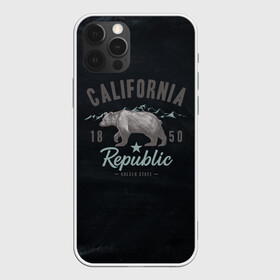 Чехол для iPhone 12 Pro с принтом California republic в Санкт-Петербурге, силикон | область печати: задняя сторона чехла, без боковых панелей | bear | california | republic | state | калифорния | медведь | республика