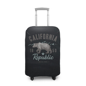 Чехол для чемодана 3D с принтом California republic в Санкт-Петербурге, 86% полиэфир, 14% спандекс | двустороннее нанесение принта, прорези для ручек и колес | bear | california | republic | state | калифорния | медведь | республика